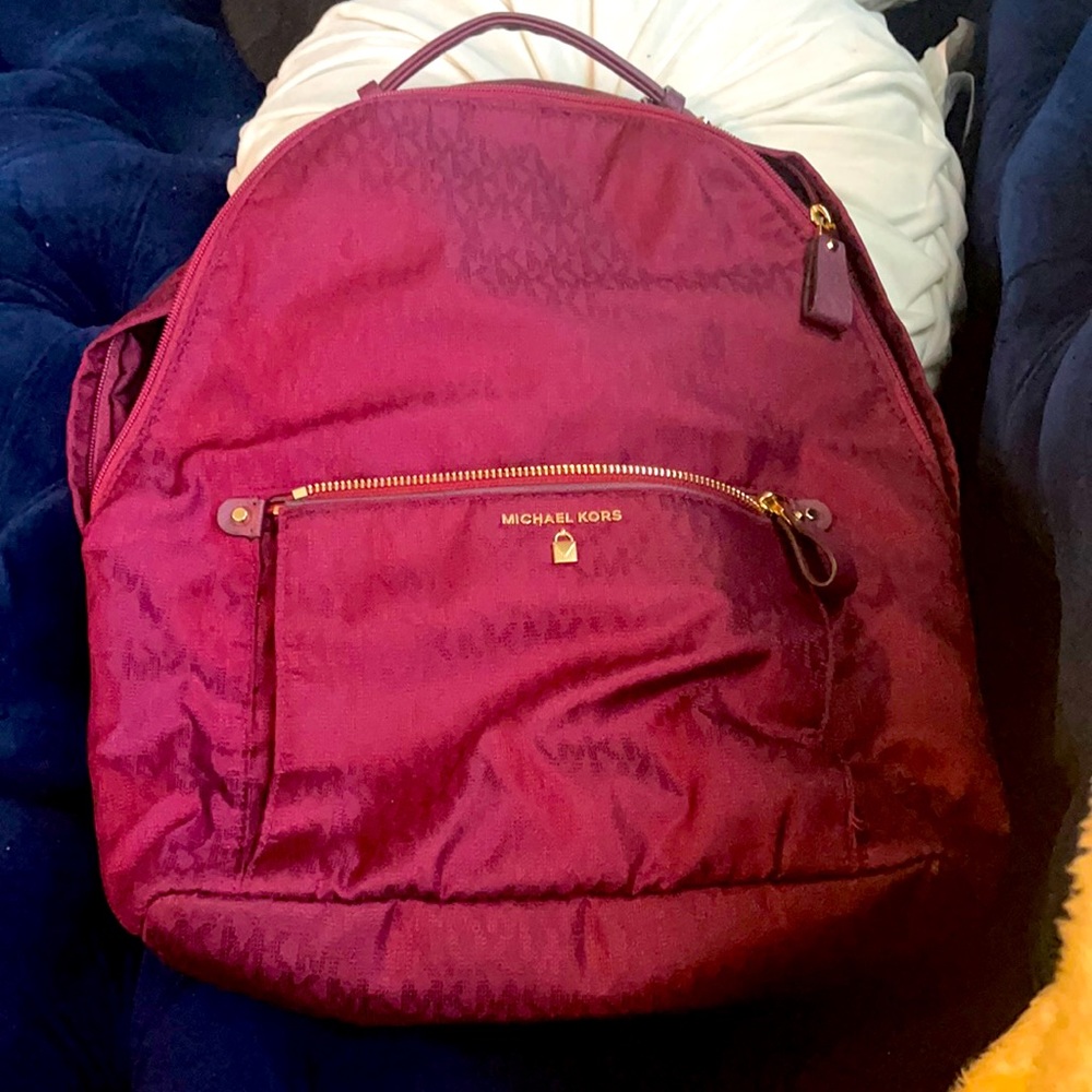 Burgundy Michael kors backpack